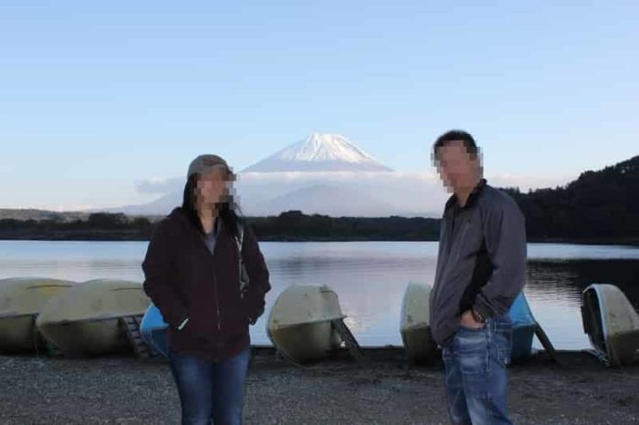 精進湖で見た富士山の絶景です。