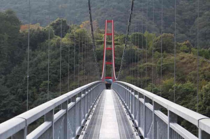 近畿地方で3番目に長い吊り橋です。